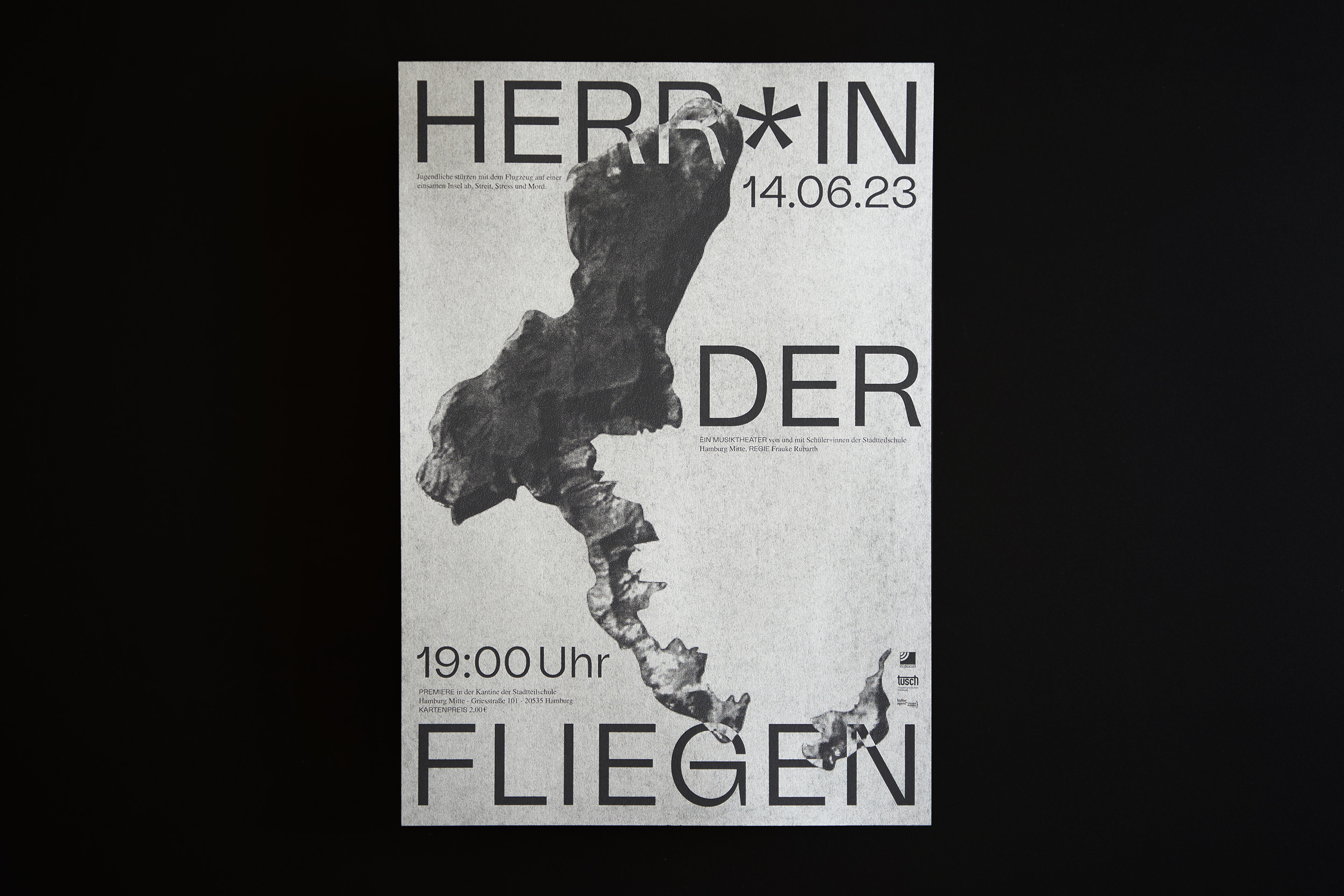 Gestaltung eines Theaterplakates für ein Projekt der Kulturagent*innen Hamburg, Risografie Druck, Lina Herschel Grafikdesign & Art Dirketion, Hamburg Grafikdesign, Art Direktion